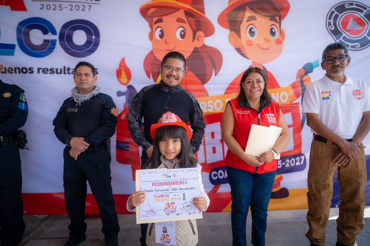 CONCLUYEN NIÑAS Y NIÑOS EL CURSO DE VERANO “MINI BOMBERITOS” DE COACALCO